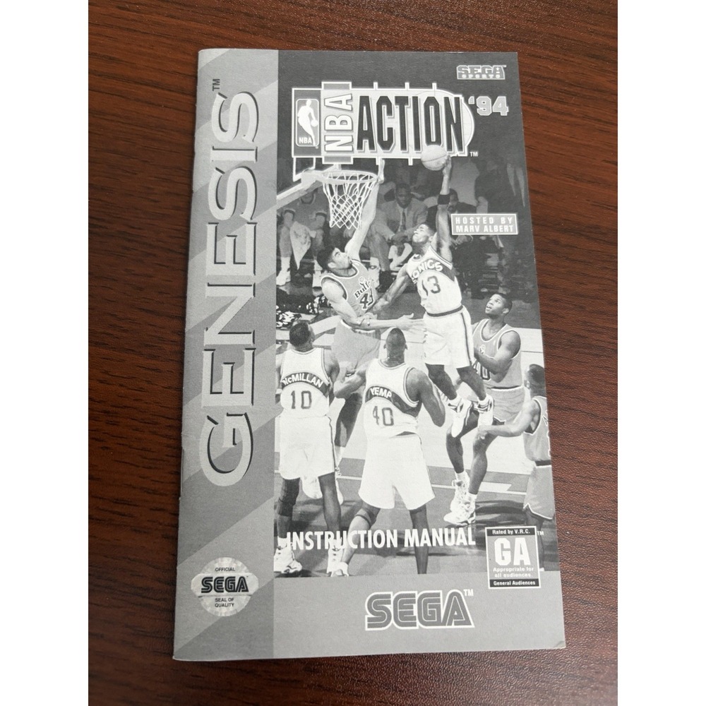 NBA Action '94 Instruction Manual ONLY‎ Sega Genesis